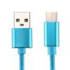 Type-C USB Kábel Woven Series Extra Anyagból ( 2 méteres ) Kék